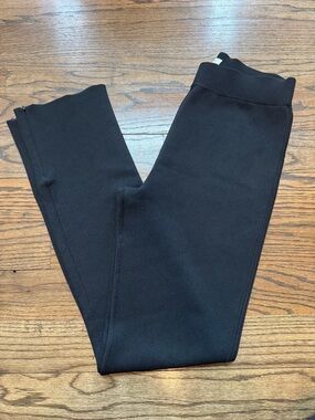 Rebecca Taylor Black Knit PullOn Pants Medium NWT Ankle Zip Slim Stretch Trouser